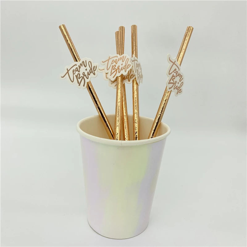 Team Bride Straws