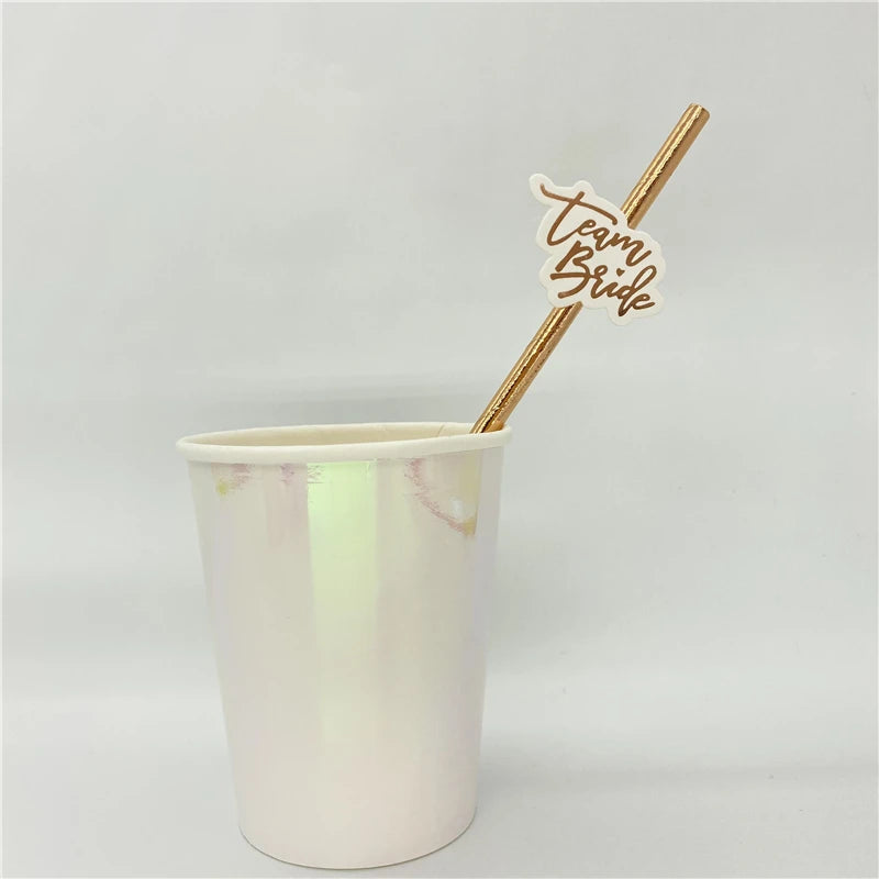 Team Bride Straws