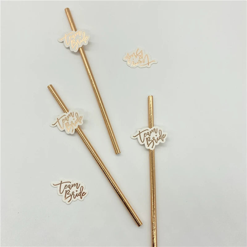 Team Bride Straws