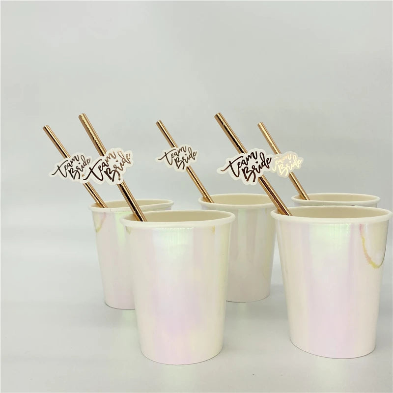 Team Bride Straws