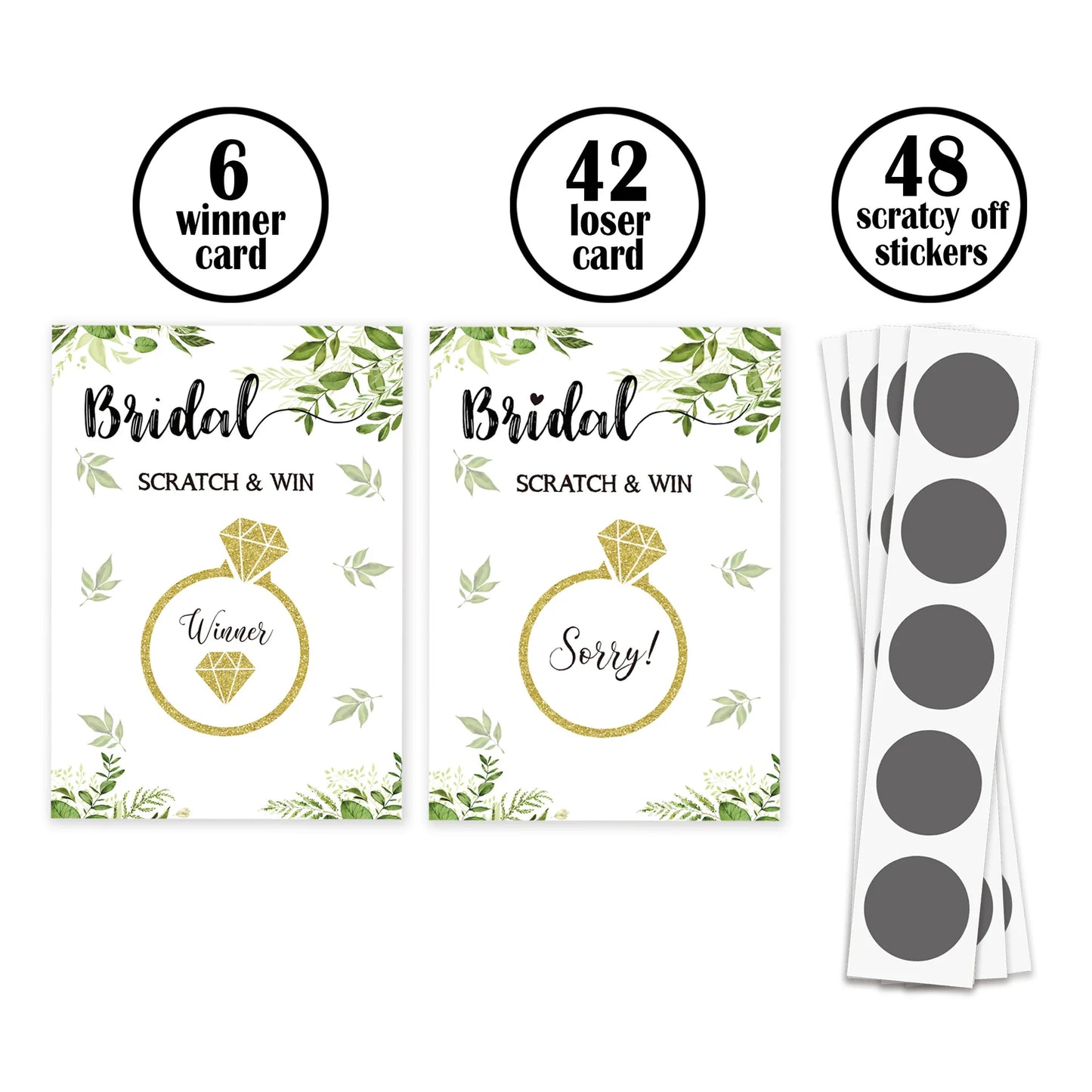 48Pcs/set Bride to be Game Card