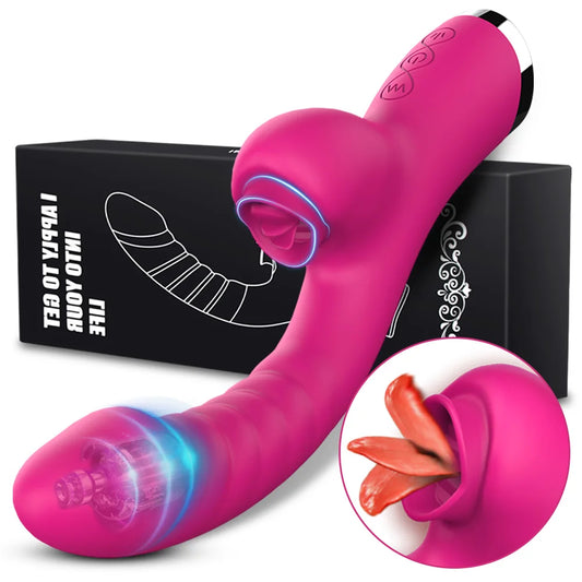 Tongue Licking Vibrator 2 In 1