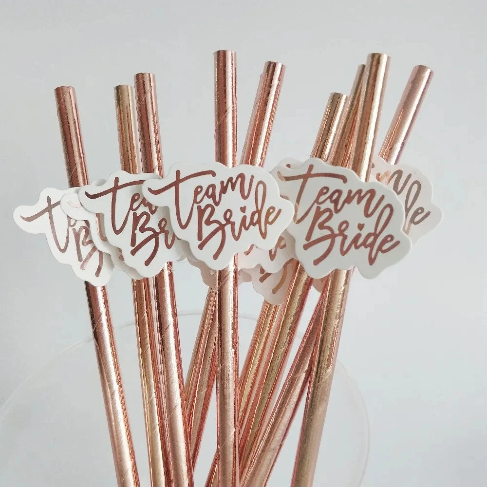 Team Bride Straws