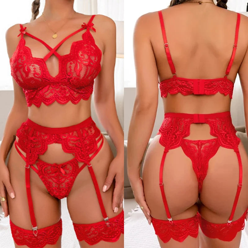 Sexy Lace G-string Bra Suit