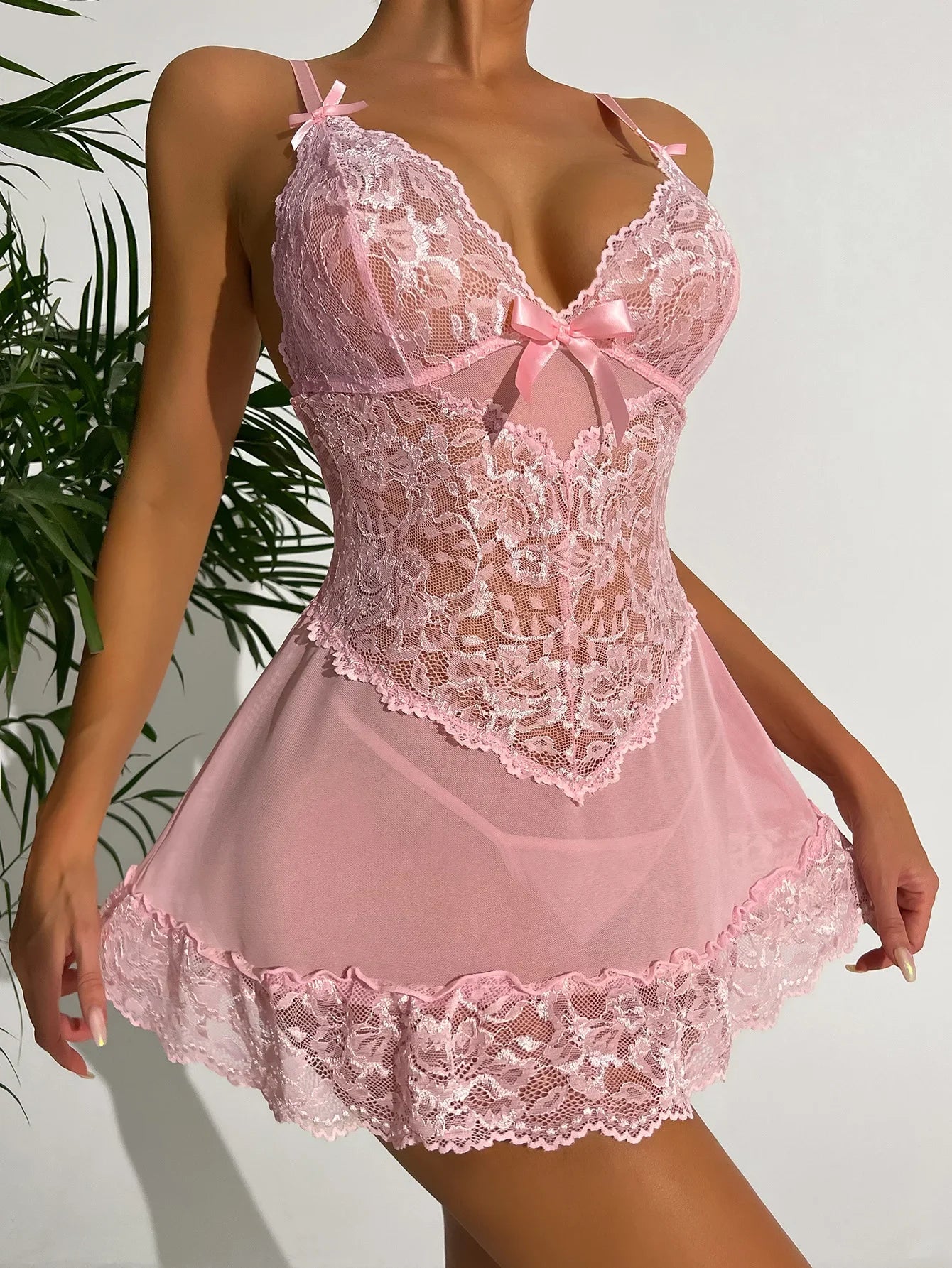 Sexy Open Bra Babydoll Dress