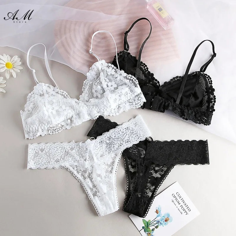 Sexy Lace Seamless Underwear Set